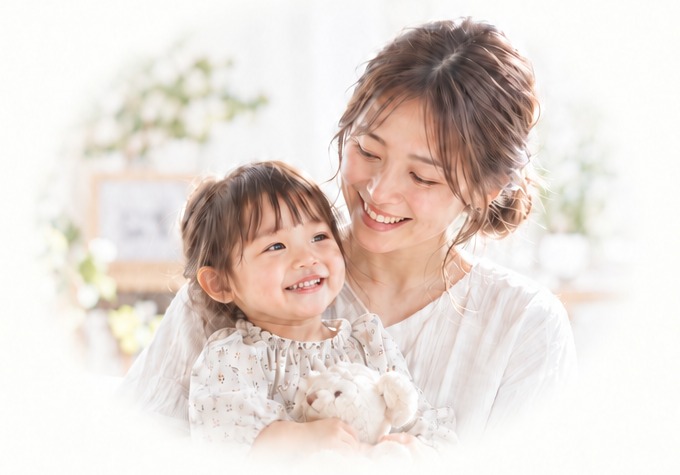 笑顔のママと子ども