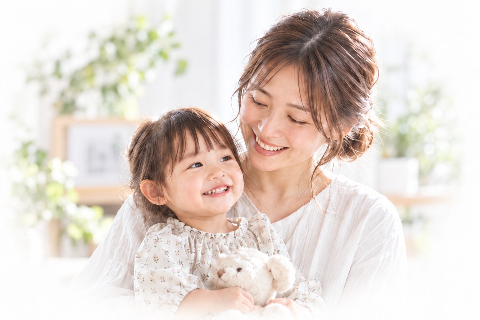 笑顔のママと子ども